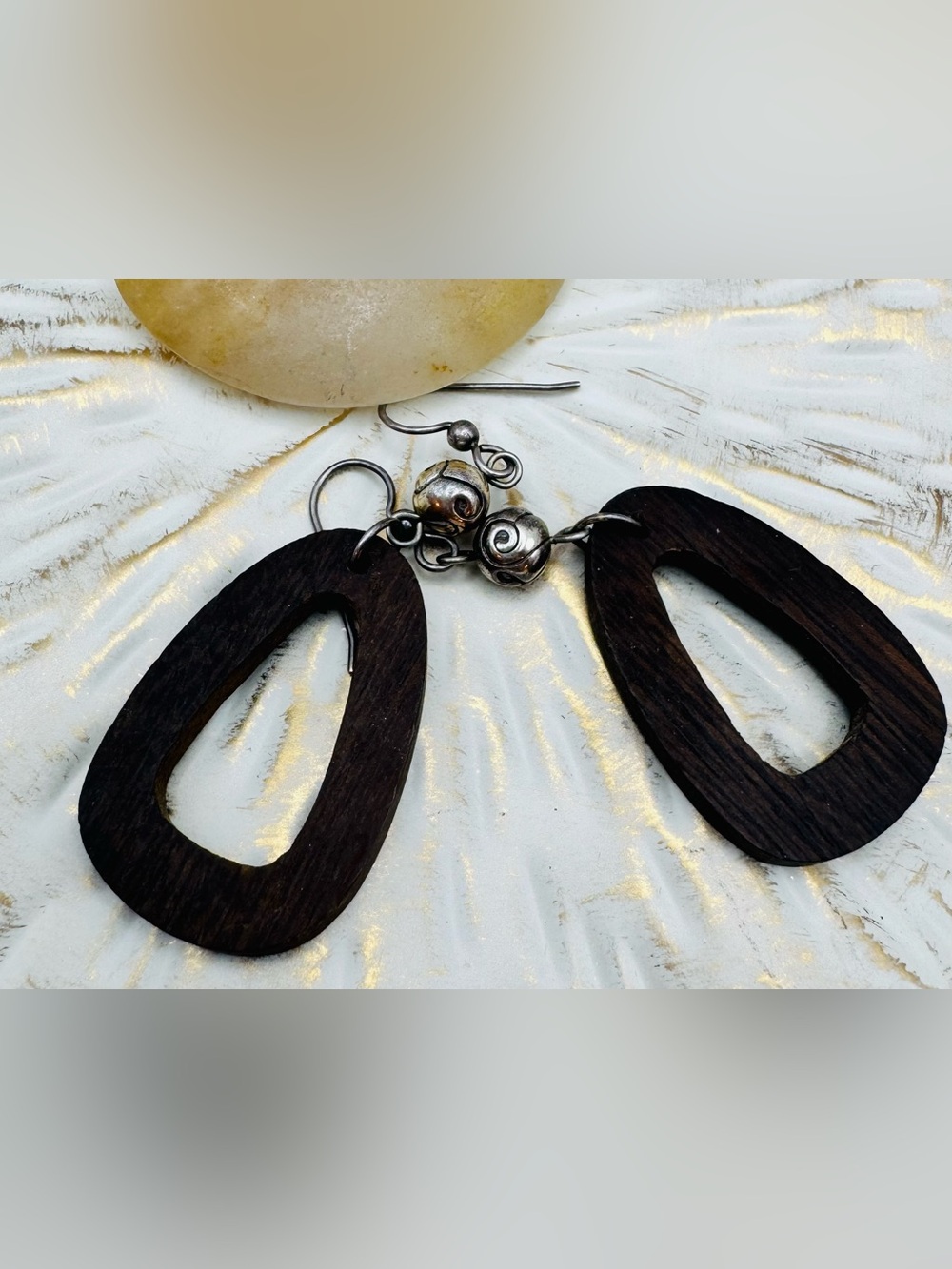 Brighton Wooden Oval Drop Earrings